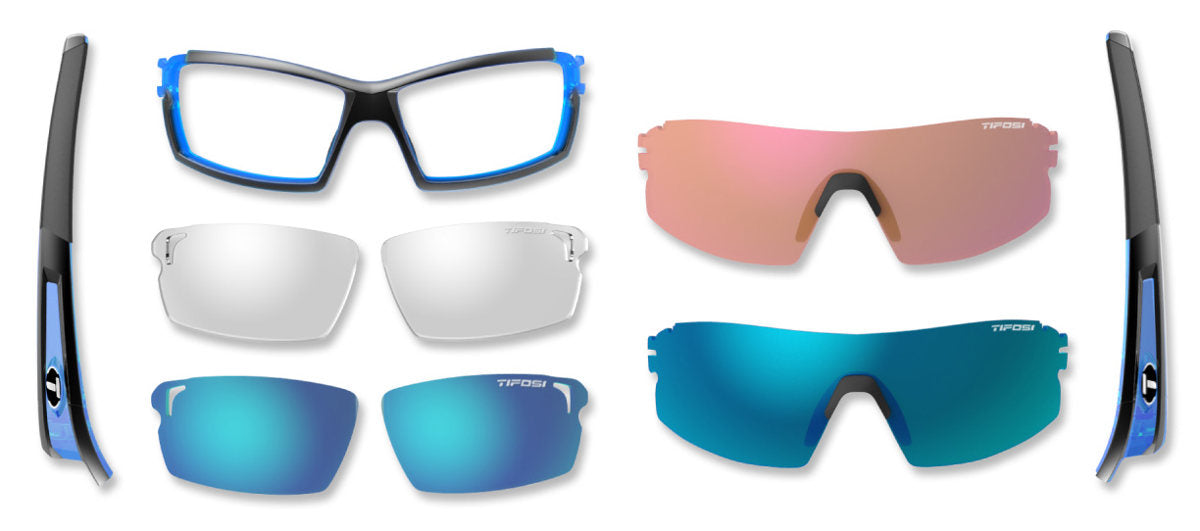 Lentes Tifosi ESCALATE S.F. Crystal Blue Clarion Blue, AC Red, Clear