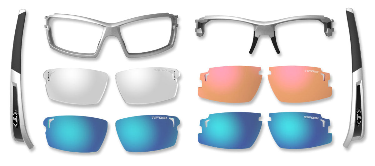 Lentes Tifosi ESCALATE S.F. Silver/Black Clarion Blue, AC Red, Clear