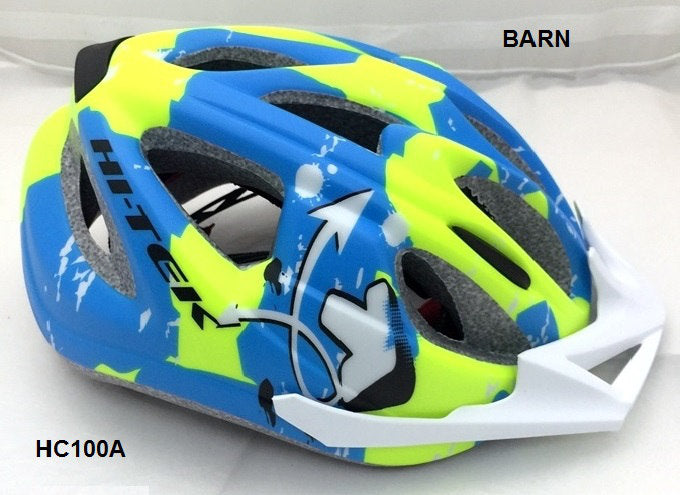 Casco HI-TEK BARN Azul/Neon Niño 50-54 con Vicera