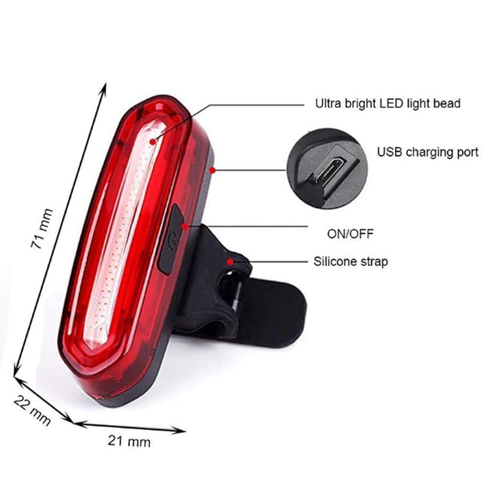 Lampara HI-TEK tras BLIND Luz Roja/Blanca 100LM USB Recargable