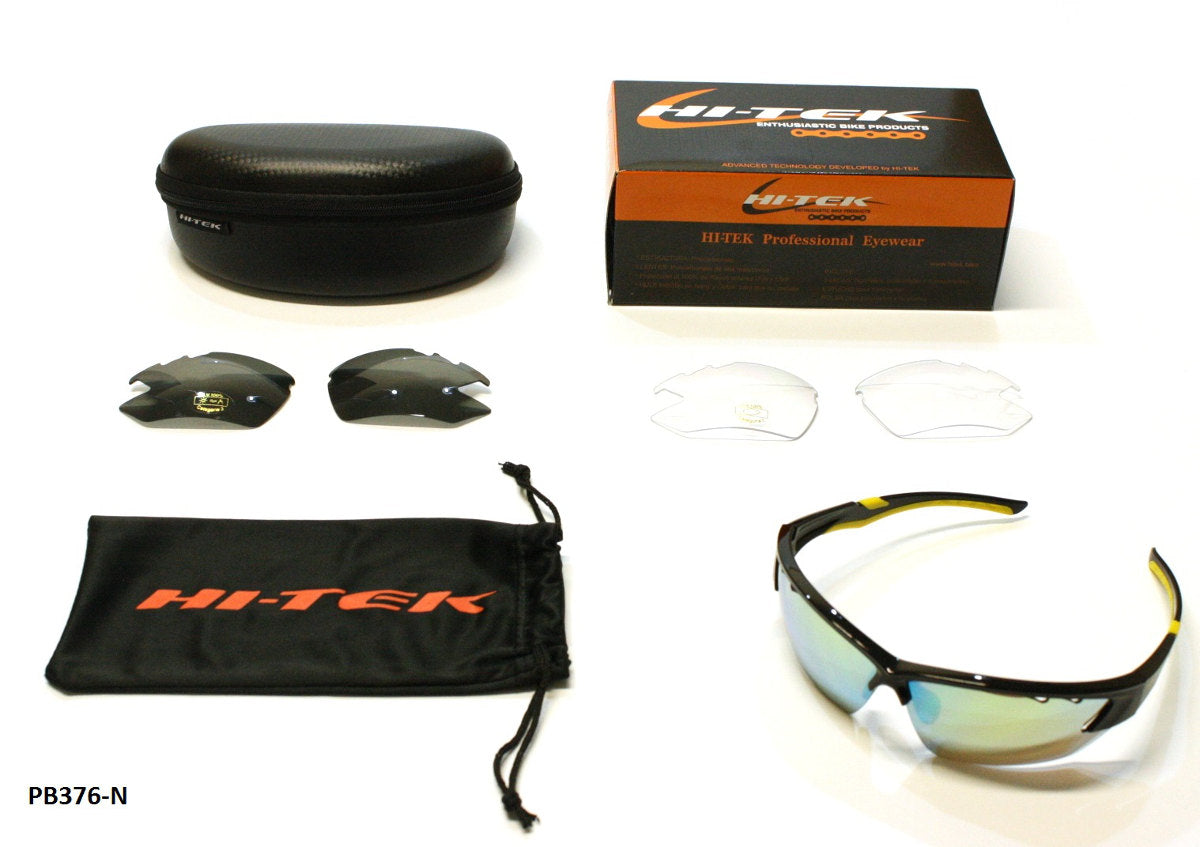 Lentes deportivos HI-TEK ALPINE Negro 3 micas (Normal, Polarizada y Transp)