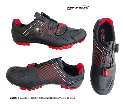 Zapato HI-TEK MTB DOMINION II Rojo/Negro Perilla ajuste