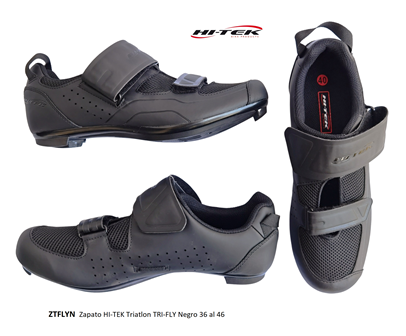 Zapato HI-TEK Triatlon TRI-FLY Negro 2 Velcros