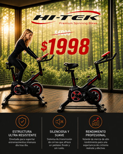 Bici SPINNING HI-TEK con Velocimetro y sensor de PULSO