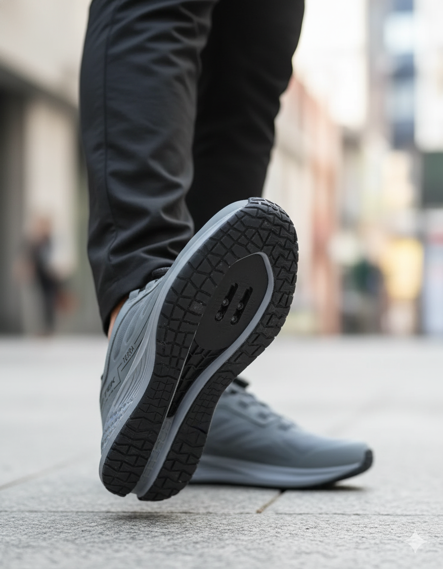 Tenis Hi-Tek MTB/Spinning TERRA Gris con Perilla de ajuste