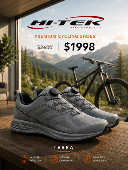 Tenis Hi-Tek MTB/Spinning TERRA Gris con Perilla de ajuste
