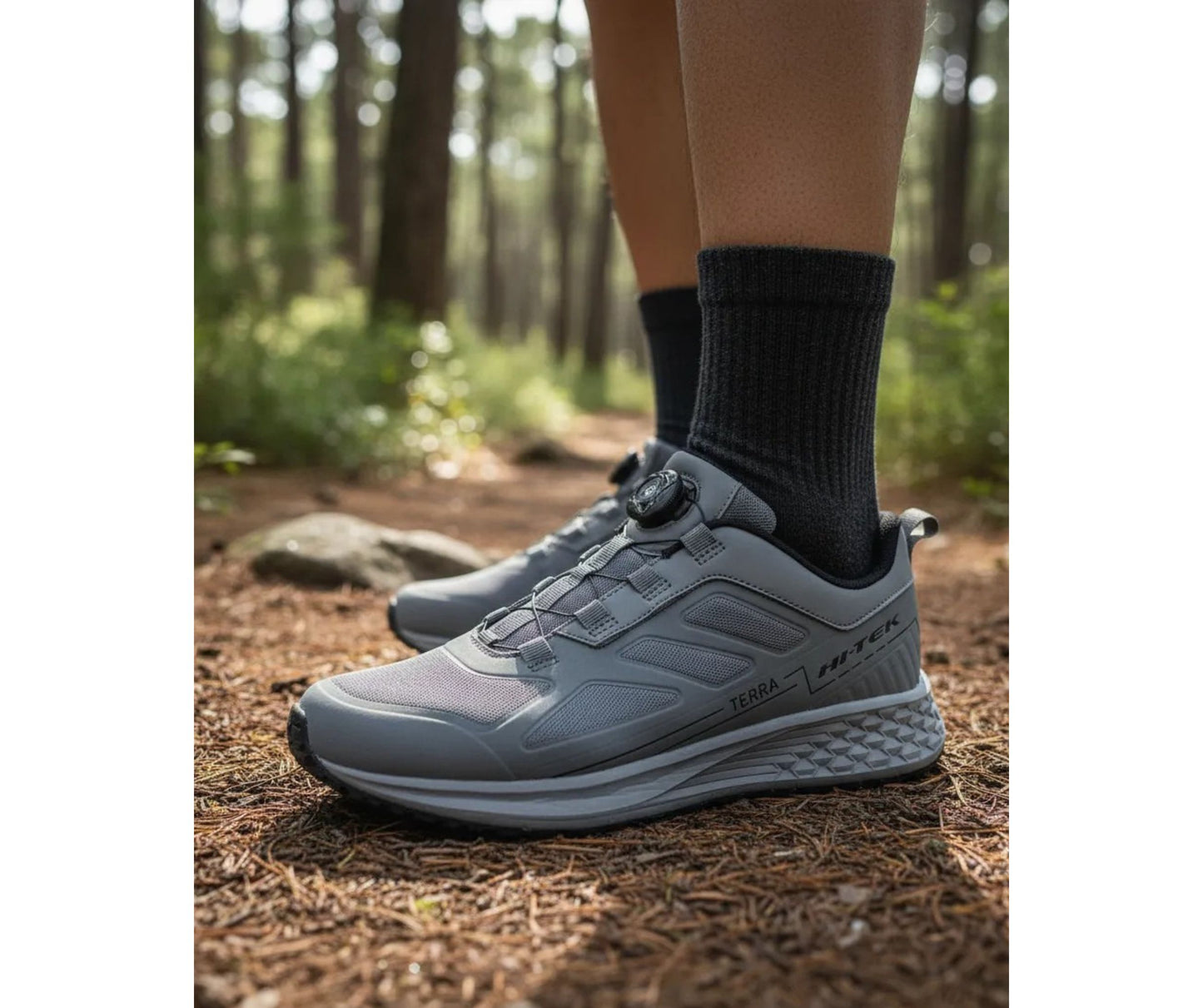 Tenis Hi-Tek MTB/Spinning TERRA Gris con Perilla de ajuste